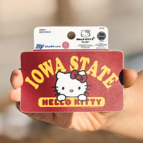 Blue84 Hello Kitty Iowa State Sticker (4"x2")